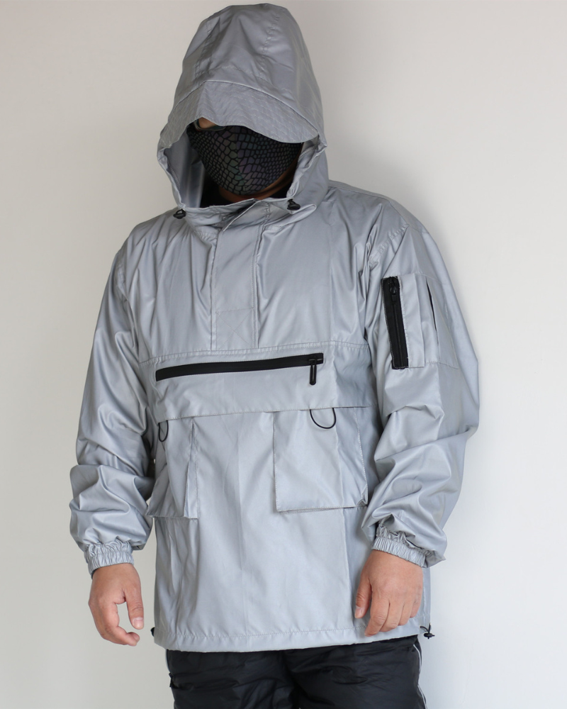 Versatile Reflective Hooded Jacket -  techwear - Reflective Hooded Jacket for Modern Urban Fashion - View 6