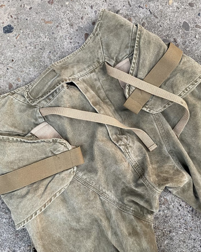 Versatile Retro Multi-Way Pants -  khaki pants - Versatile Retro Multi-Way Cargo Pants in Khaki - View 11