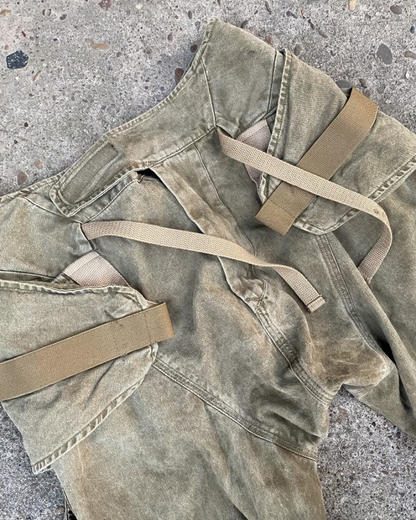Versatile Retro Multi-Way Pants -  khaki pants - Versatile Retro Multi-Way Cargo Pants in Khaki - View 11