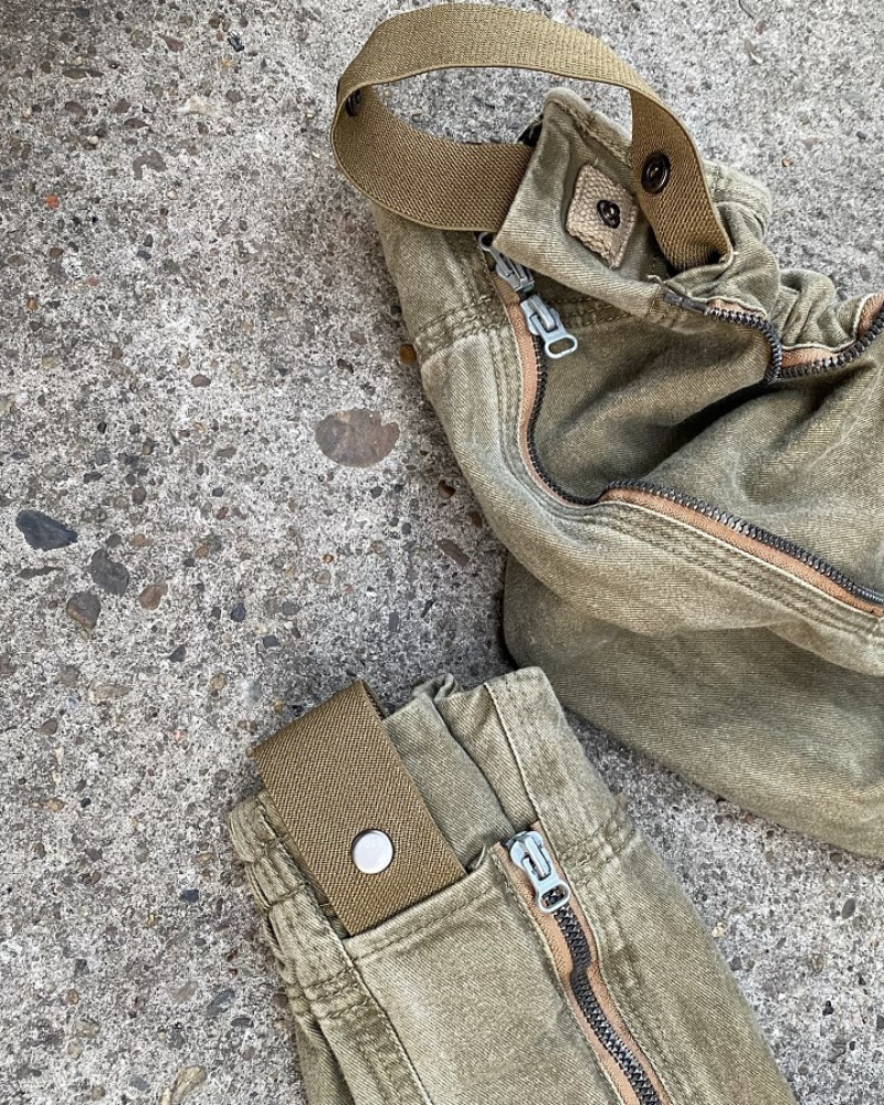 Versatile Retro Multi-Way Pants -  multi-functional pants - Versatile Retro Multi-Way Cargo Pants in Khaki - View 12