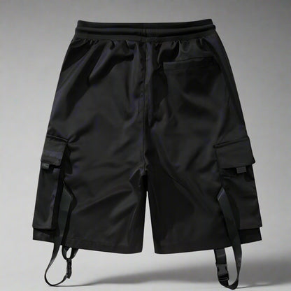 Versatile Ribbon Utility Shorts - Summer Techwear - Comfortable Ribbon Utility Shorts for Summer Adventures - View 2