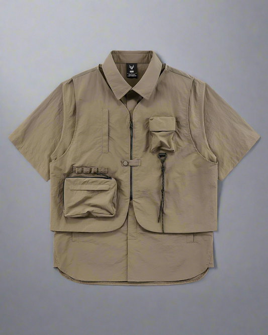 Versatile Short Sleeve Tech Shirt - layered look shirt - Stylish Short Sleeve Tech Shirt for Everyday Comfort - Main view