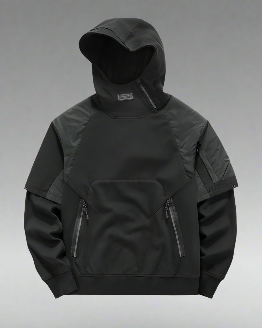 Versatile Tactical Two-Tone Hoodie - techwear accessories - Stylish Two-Tone Tactical Hoodie for Everyday Comfort - View 2