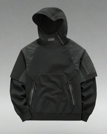 Versatile Tactical Two-Tone Hoodie - techwear accessories - Stylish Two-Tone Tactical Hoodie for Everyday Comfort - View 2