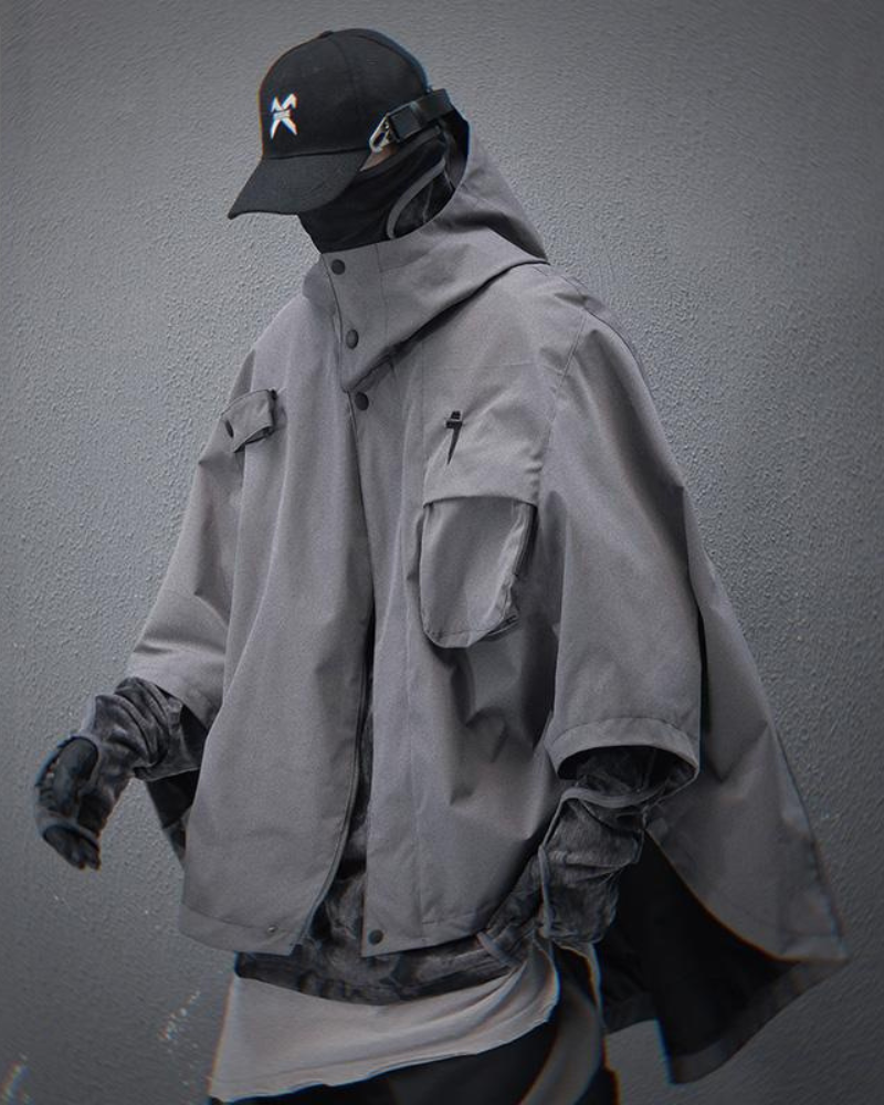 Versatile Tech-Inspired Cape Jacket - BEST SELLERS - Tech-Inspired Cape Jacket for Modern Streetwear - Main view
