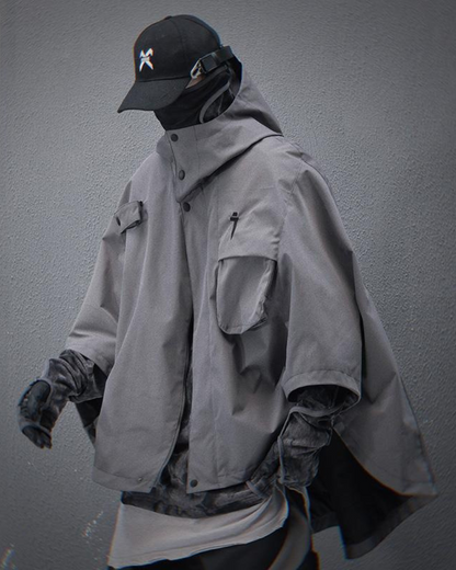 Versatile Tech-Inspired Cape Jacket - BEST SELLERS - Tech-Inspired Cape Jacket for Modern Streetwear - Main view