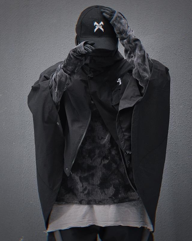 Versatile Tech-Inspired Cape Jacket -  comfortable stylish outerwear - Tech-Inspired Cape Jacket for Modern Streetwear - View 4