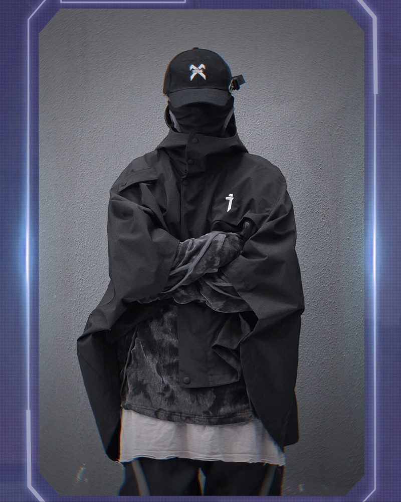 Versatile Tech-Inspired Cape Jacket -  layering jacket - Tech-Inspired Cape Jacket for Modern Streetwear - View 6