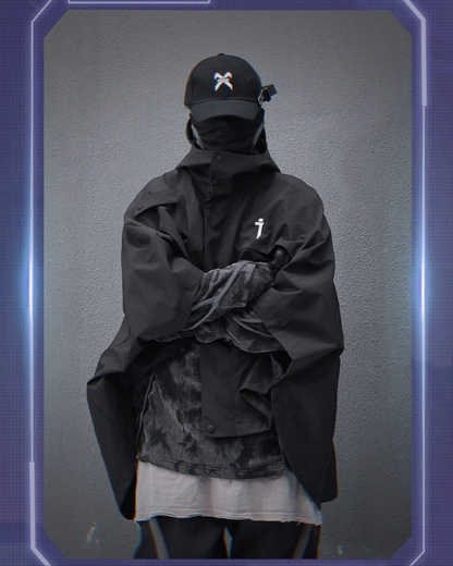 Versatile Tech-Inspired Cape Jacket -  layering jacket - Tech-Inspired Cape Jacket for Modern Streetwear - View 6