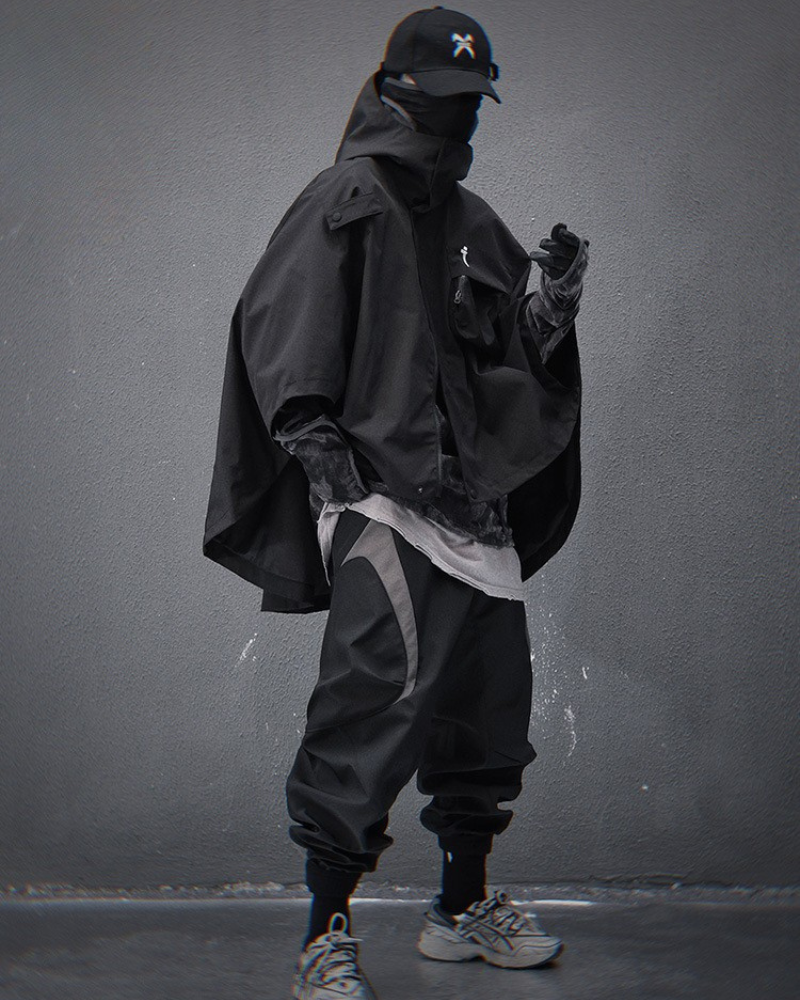 Versatile Tech-Inspired Cape Jacket -  modern style cape - Tech-Inspired Cape Jacket for Modern Streetwear - View 7