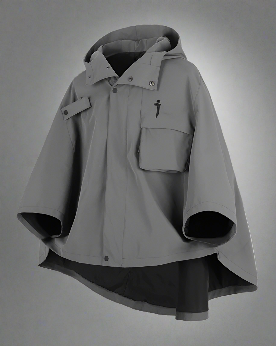 Versatile Tech-Inspired Cape Jacket -  nylon jacket - Tech-Inspired Cape Jacket for Modern Streetwear - View 8