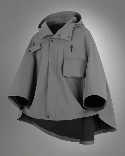 Versatile Tech-Inspired Cape Jacket -  nylon jacket - Tech-Inspired Cape Jacket for Modern Streetwear - View 8