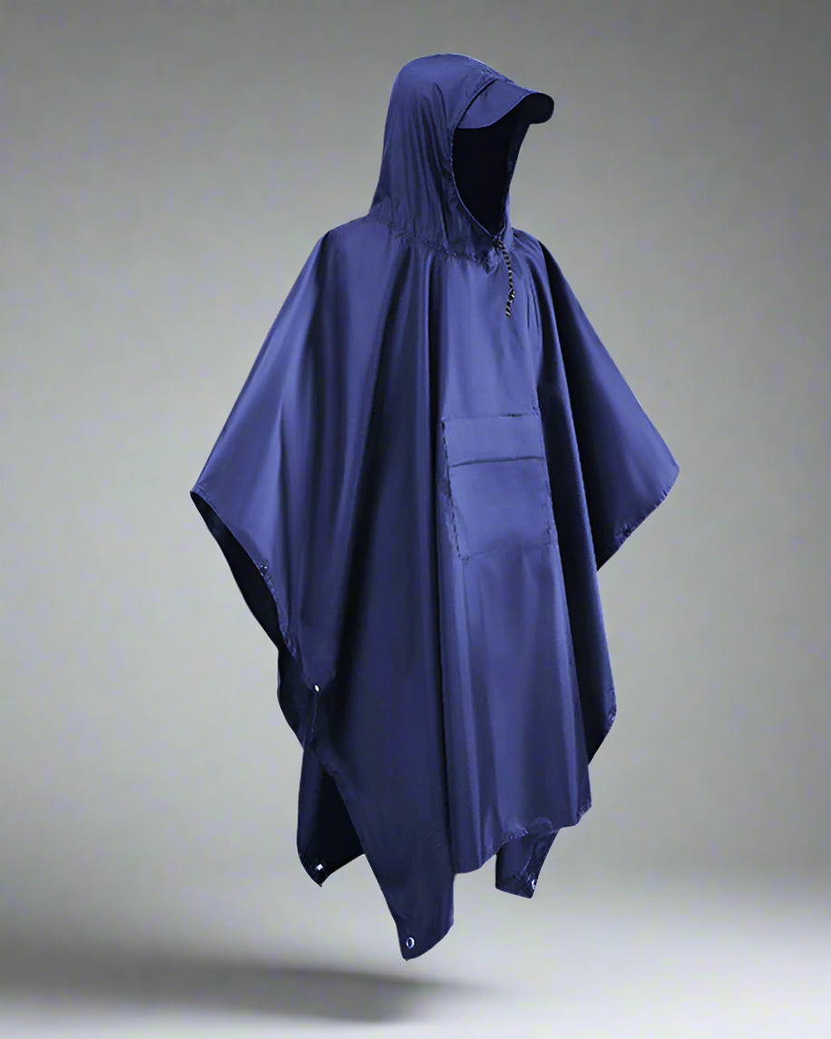 Versatile Tech Rain Poncho -  compact rain gear - Durable Water-Resistant Tech Rain Poncho for Outdoors - View 3