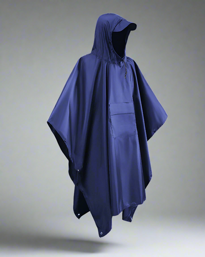 Versatile Tech Rain Poncho -  compact rain gear - Durable Water-Resistant Tech Rain Poncho for Outdoors - View 3