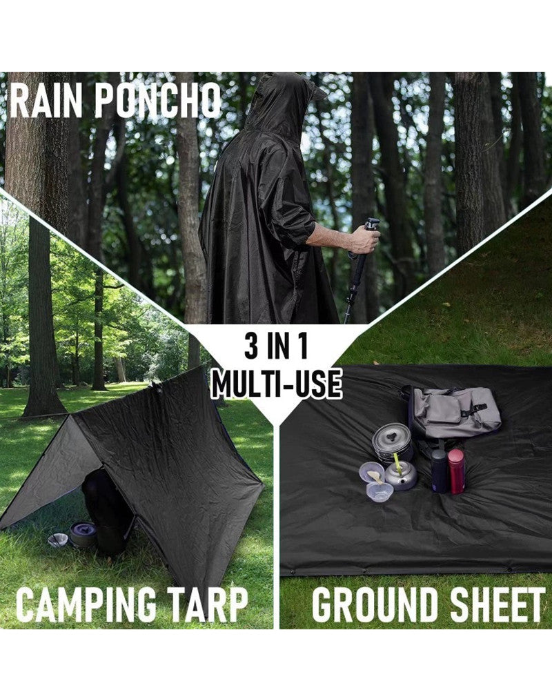 Versatile Tech Rain Poncho -  outdoor poncho - Durable Water-Resistant Tech Rain Poncho for Outdoors - View 6