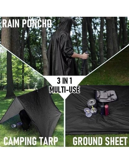 Versatile Tech Rain Poncho -  outdoor poncho - Durable Water-Resistant Tech Rain Poncho for Outdoors - View 6