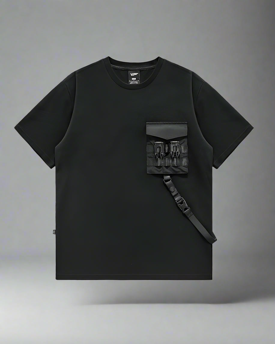 Versatile Techwear Chest Bag Tee - breathable cotton tee - Techwear Chest Bag Tee for Comfort and Functionality - Main view