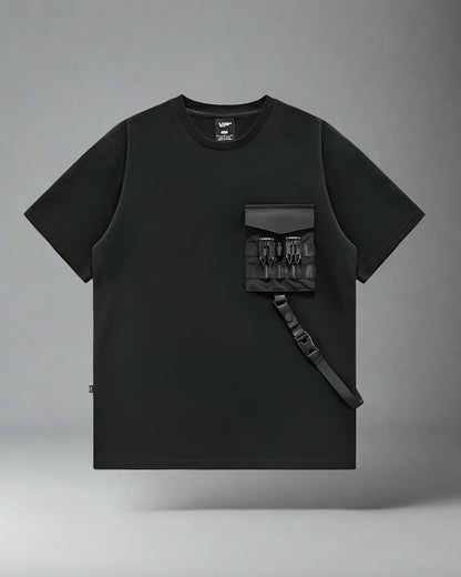 Versatile Techwear Chest Bag Tee - breathable cotton tee - Techwear Chest Bag Tee for Comfort and Functionality - Main view