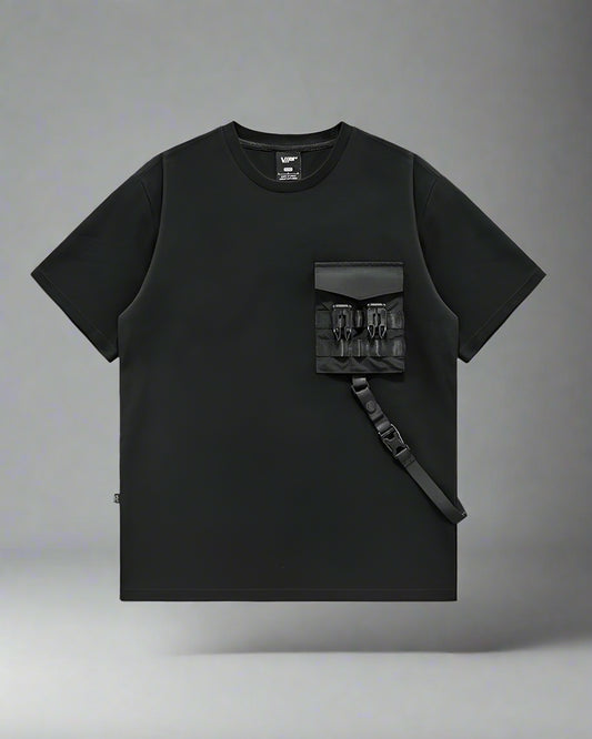 Versatile Techwear Chest Bag Tee - breathable cotton tee - Techwear Chest Bag Tee for Comfort and Functionality - Main view