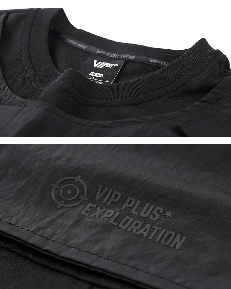 Versatile Techwear Pocket Tee -  black t-shirt - Comfortable Black Techwear Pocket Tee for Everyday Use - View 3