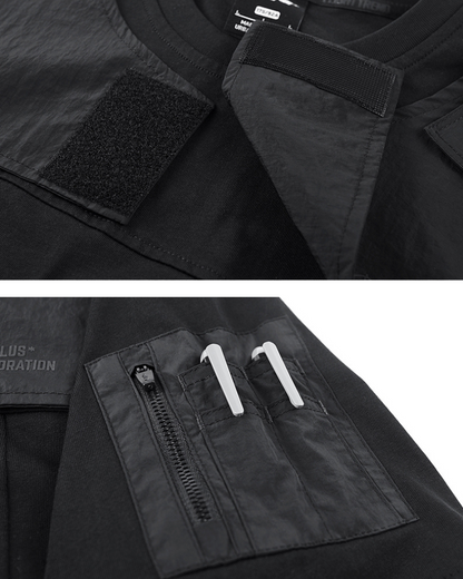 Versatile Techwear Pocket Tee -  comfortable streetwear - Comfortable Black Techwear Pocket Tee for Everyday Use - View 4