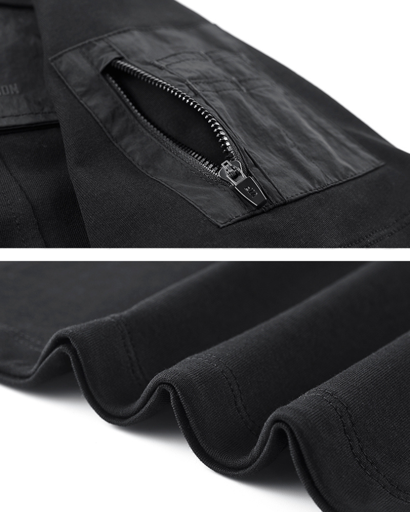 Versatile Techwear Pocket Tee -  cyberpunk - Comfortable Black Techwear Pocket Tee for Everyday Use - View 5