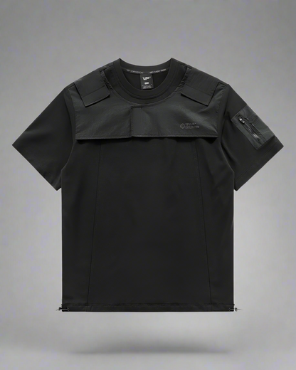 Versatile Techwear Pocket Tee - techwear - Comfortable Black Techwear Pocket Tee for Everyday Use - Main view