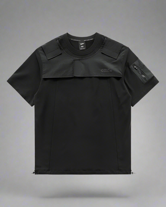 Versatile Techwear Pocket Tee - techwear - Comfortable Black Techwear Pocket Tee for Everyday Use - Main view