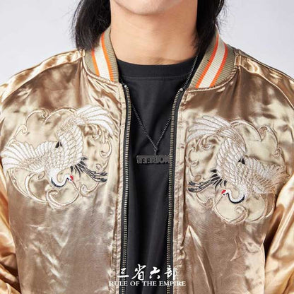 Versatile Travel Souvenir Jacket -  satin jacket - Reversible Travel Souvenir Jacket with Embroidery - View 6