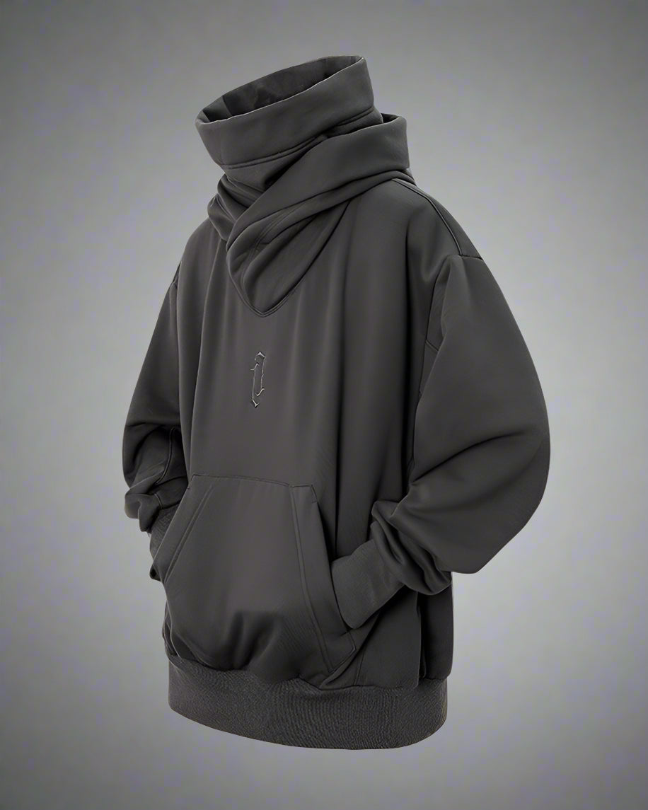 Versatile Turtleneck Scarf Hoodie - techwear hoodie - Stylish Versatile Turtleneck Scarf Hoodie for Everyday Wear - View 9