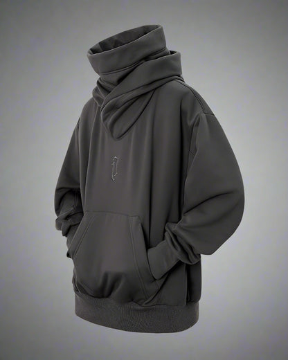 Versatile Turtleneck Scarf Hoodie - techwear hoodie - Stylish Versatile Turtleneck Scarf Hoodie for Everyday Wear - View 9