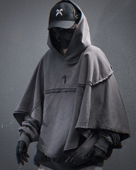 Versatile Unisex Cape Hoodie - cape hoodie - Innovative Unisex Cape Hoodie for Stylish Comfort - Main view