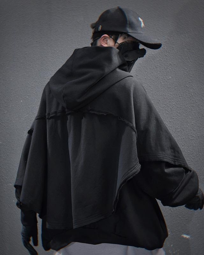Versatile Unisex Cape Hoodie -  casual wear - Innovative Unisex Cape Hoodie for Stylish Comfort - View 3