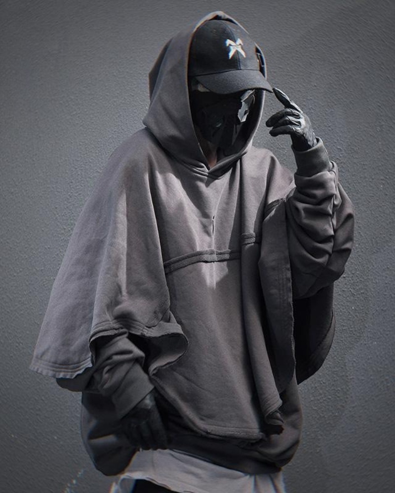 Versatile Unisex Cape Hoodie -  comfortable streetwear - Innovative Unisex Cape Hoodie for Stylish Comfort - View 4