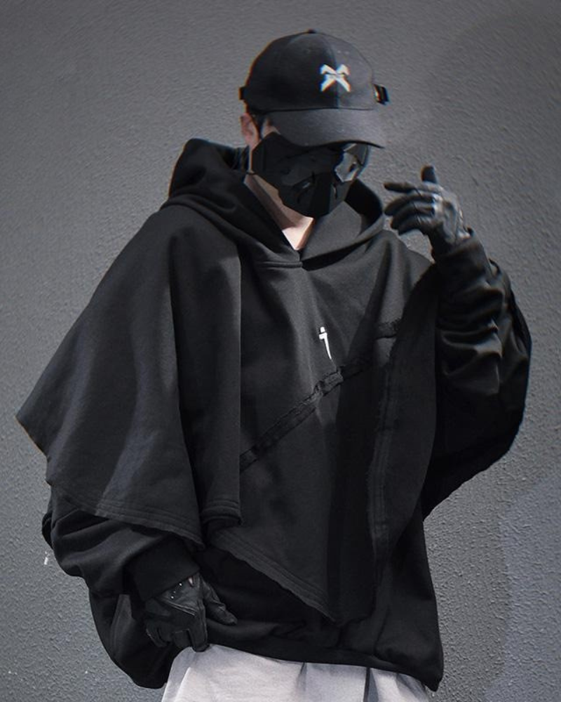 Versatile Unisex Cape Hoodie - innovative cape design - Innovative Unisex Cape Hoodie for Stylish Comfort - View 2