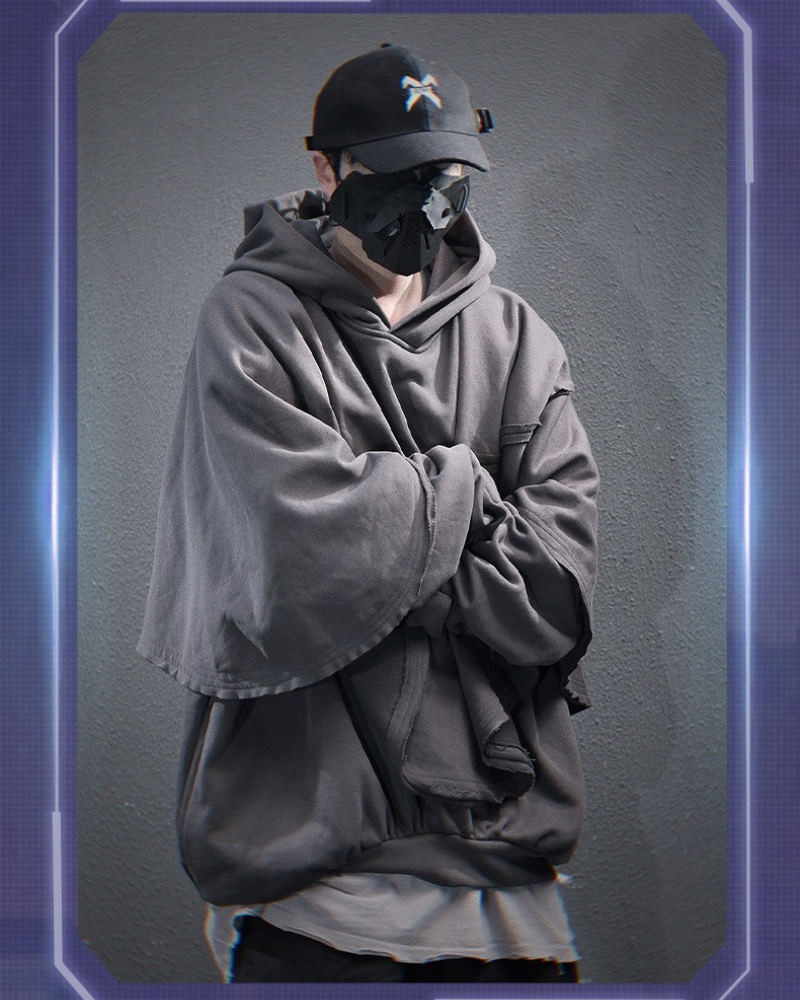 Versatile Unisex Cape Hoodie -  streetwear - Innovative Unisex Cape Hoodie for Stylish Comfort - View 6