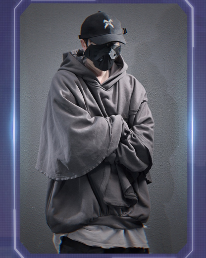 Versatile Unisex Cape Hoodie -  streetwear - Innovative Unisex Cape Hoodie for Stylish Comfort - View 6