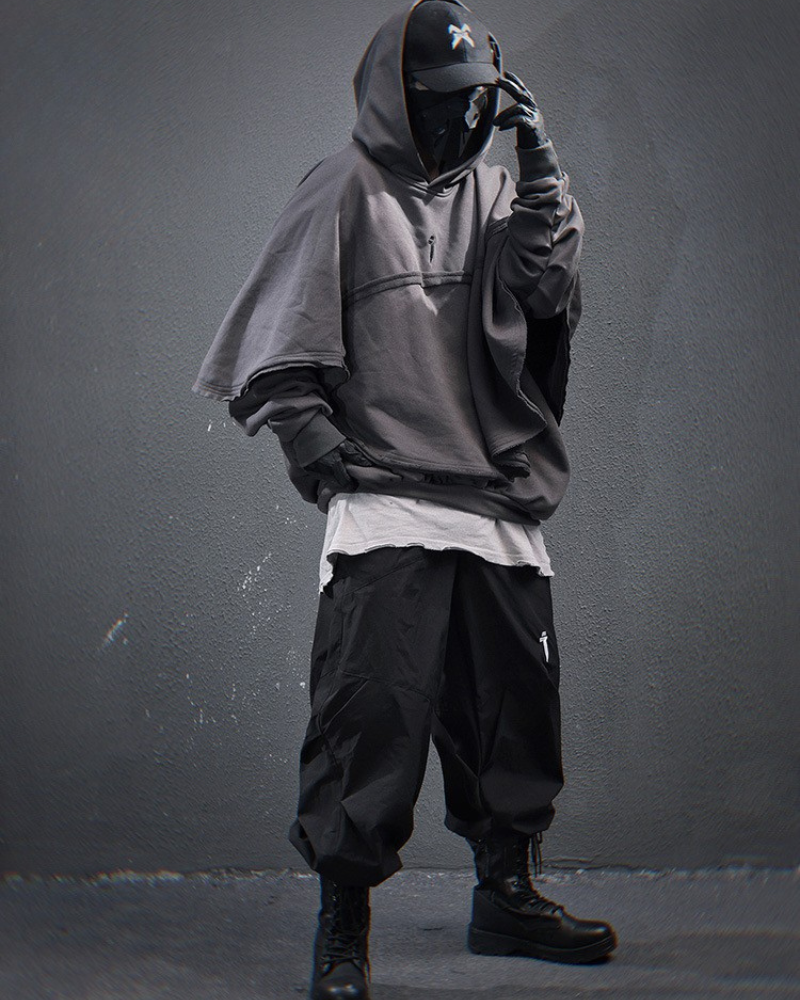 Versatile Unisex Cape Hoodie -  stylish hoodie - Innovative Unisex Cape Hoodie for Stylish Comfort - View 7