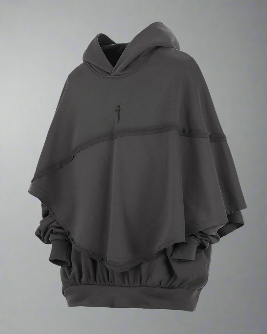 Versatile Unisex Cape Hoodie -  techwear - Innovative Unisex Cape Hoodie for Stylish Comfort - View 8