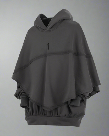 Versatile Unisex Cape Hoodie -  techwear - Innovative Unisex Cape Hoodie for Stylish Comfort - View 8
