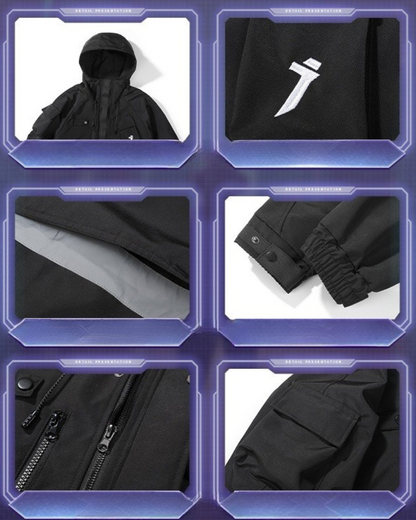 Versatile Unisex Hooded Jacket -  casual wear - Functional Unisex Hooded Jacket with Multi-Pockets - View 14