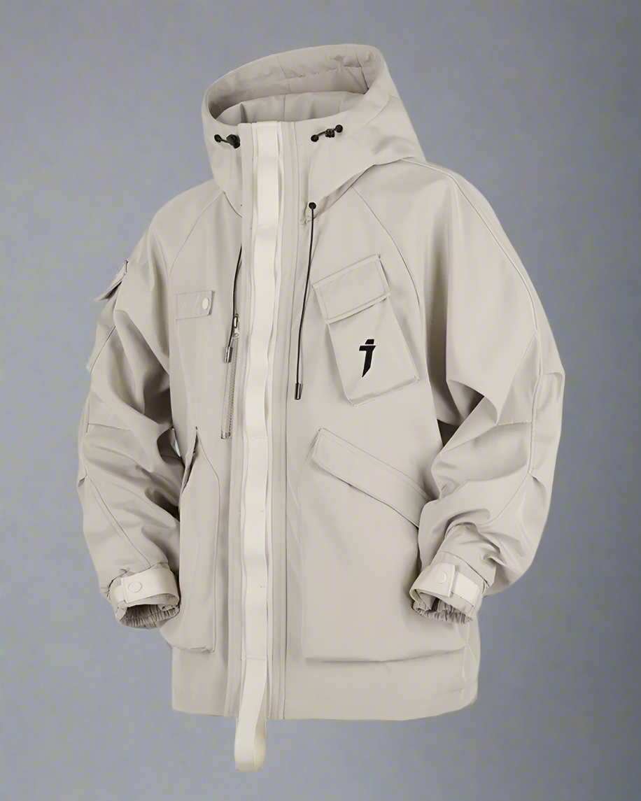 Versatile Unisex Hooded Jacket - comfortable polyester jacket - Functional Unisex Hooded Jacket with Multi-Pockets - View 10