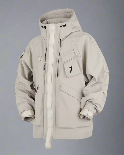 Versatile Unisex Hooded Jacket - comfortable polyester jacket - Functional Unisex Hooded Jacket with Multi-Pockets - View 10