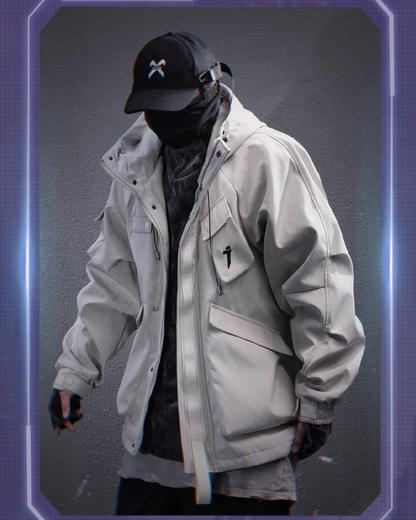 Versatile Unisex Hooded Jacket -  hooded jacket - Functional Unisex Hooded Jacket with Multi-Pockets - View 6