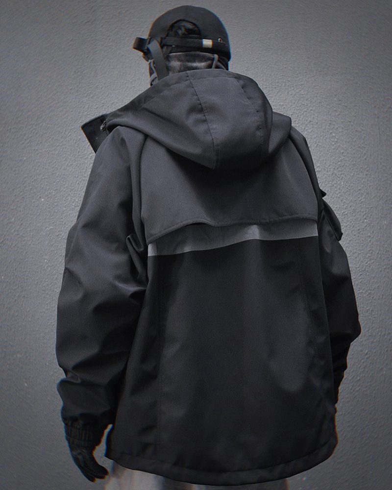 Versatile Unisex Hooded Jacket -  multi-pocket - Functional Unisex Hooded Jacket with Multi-Pockets - View 7