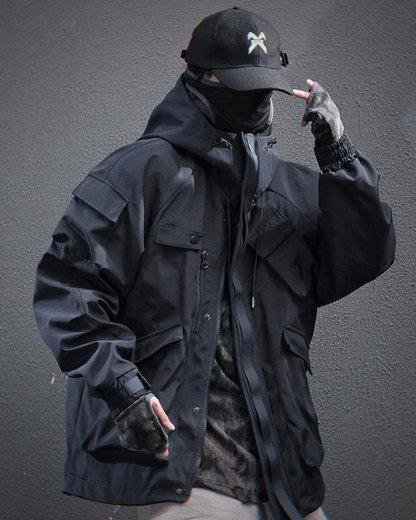 Versatile Unisex Hooded Jacket -  outdoor gear - Functional Unisex Hooded Jacket with Multi-Pockets - View 8