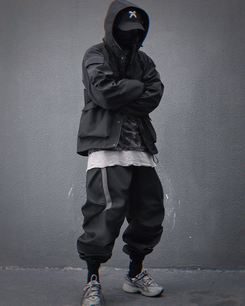 Versatile Unisex Hooded Jacket -  stylish multi-pocket jacket - Functional Unisex Hooded Jacket with Multi-Pockets - View 9