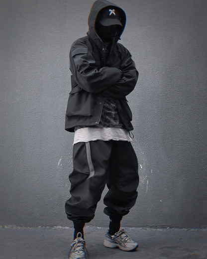 Versatile Unisex Hooded Jacket -  stylish multi-pocket jacket - Functional Unisex Hooded Jacket with Multi-Pockets - View 9