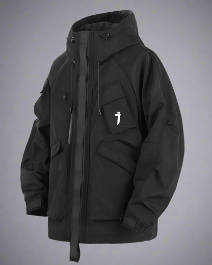 Versatile Unisex Hooded Jacket - unisex jacket - Functional Unisex Hooded Jacket with Multi-Pockets - View 12