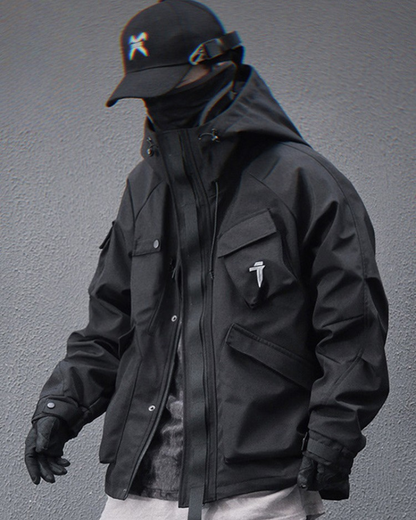 Versatile Unisex Hooded Jacket - unisex jacket - Functional Unisex Hooded Jacket with Multi-Pockets - View 3